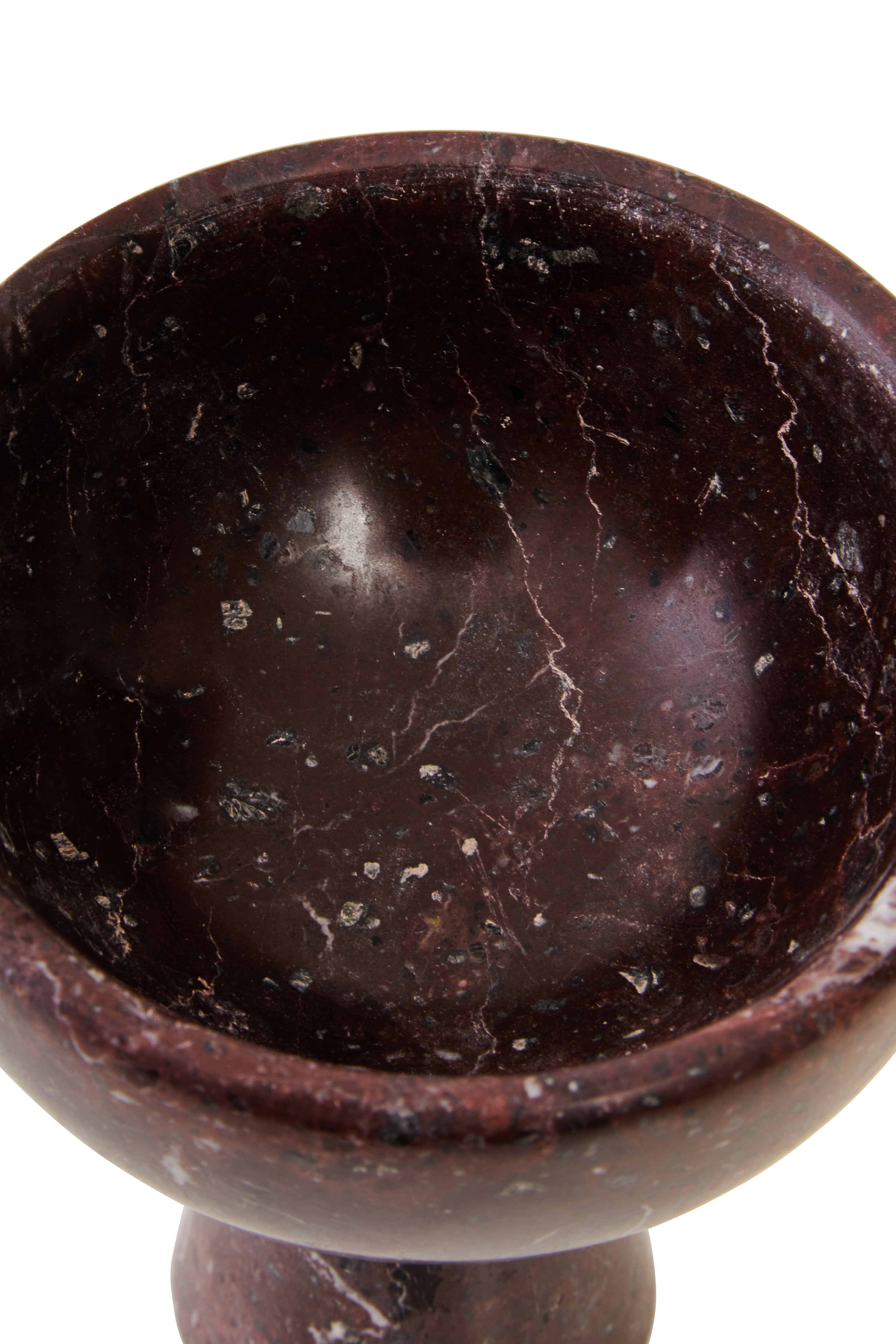 Toluca Red Marble Pedestal Bowl | Small